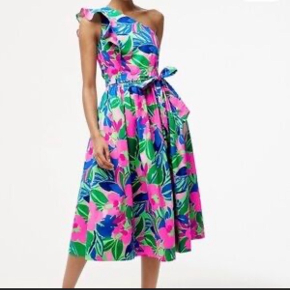 J. Crew Floral One-Shoulder Dress - Picture 2 of 11